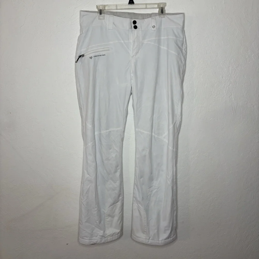 Obermeyer Malta‎ Women's Size 12 White Ski Snowboard Pants Pockets Insulated